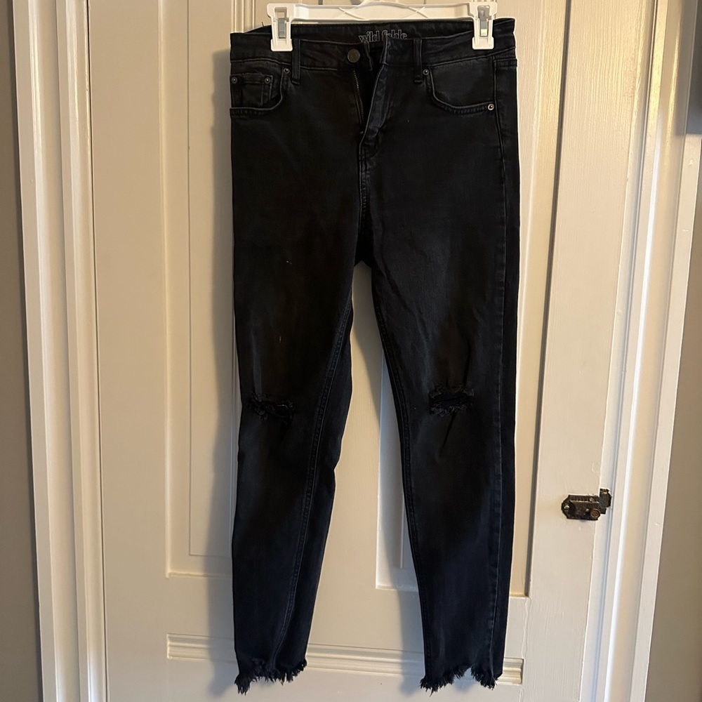 Wild fable black jeans with frayed bottom